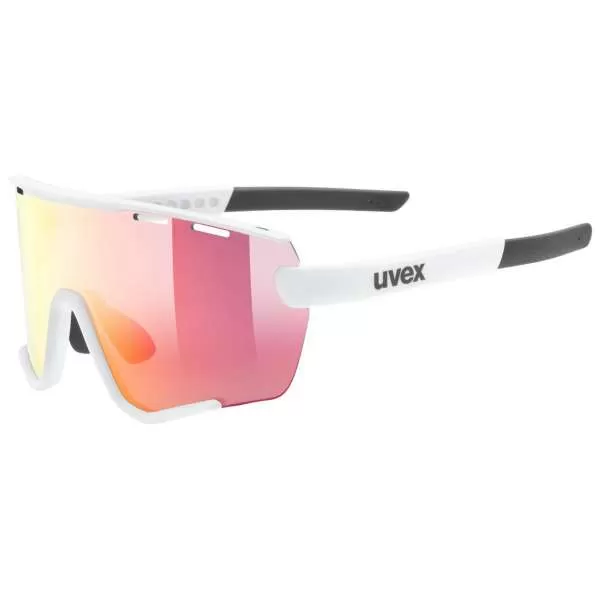 Uvex Sportstyle 236 Sportbrille Small Set - White Mat Mirror Red, Clear