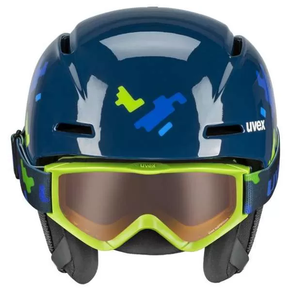 Uvex Viti Set Ski Helmet - blue puzzle