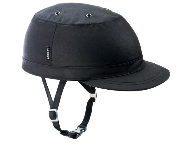 YAKKAY Velohelm Schwarz Smart Two + Cover Paris Black Oilskin
