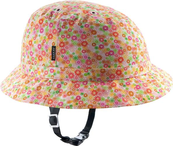 YAKKAY Velohelm Schwarz + Cover Tokyo Flower